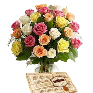 25 colorful roses with chokolates | Flower Delivery Taganrog